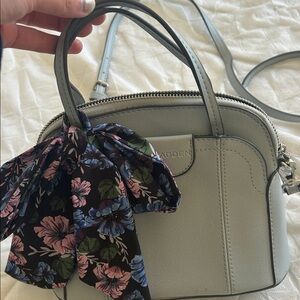 Steve Madden Light Blue Crossbody Bag with Floral Scarf